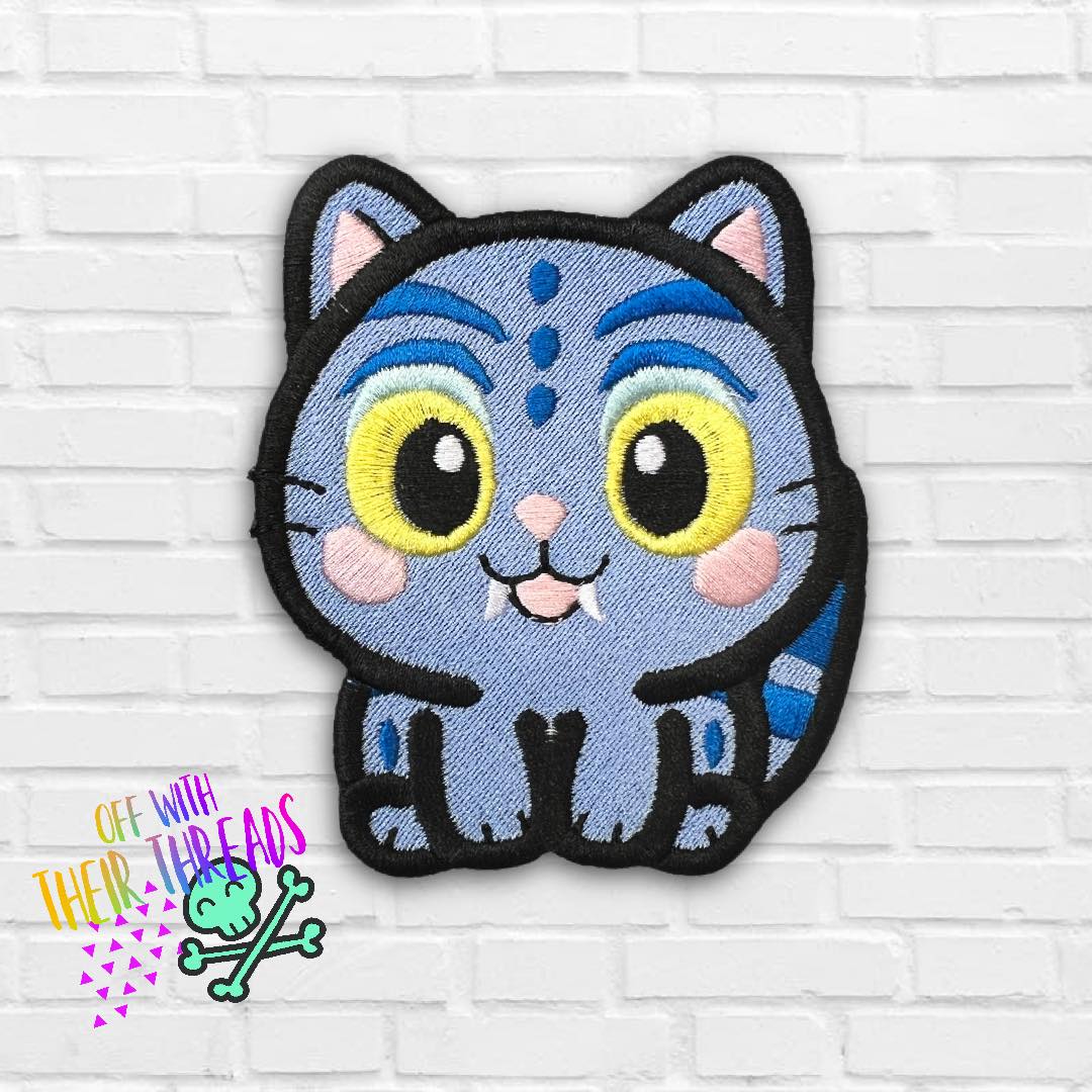 DIGITAL DOWNLOAD Blue Tiger Patch 3 SIZES INCLUDED – Off With Their Threads