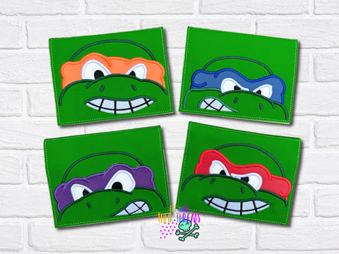 DIGITAL DOWNLOAD Applique Ninja Turtle A6 Notebook Cover Set