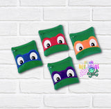 DIGITAL DOWNLOAD Applique TMNT Zipper Bag Set Lined and Unlined 4 SIZES INCLUDED