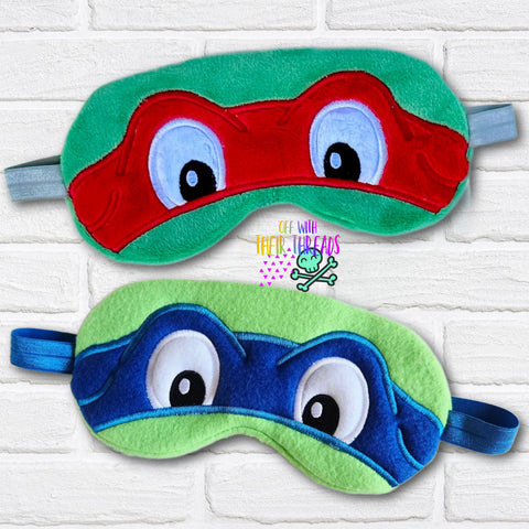 DIGITAL DOWNLOAD  Applique Ninja Turtle Sleep Mask 2 SIZES INCLUDED
