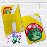 DIGITAL DOWNLOAD Applique TOADstool Mini Composition Notebook Cover