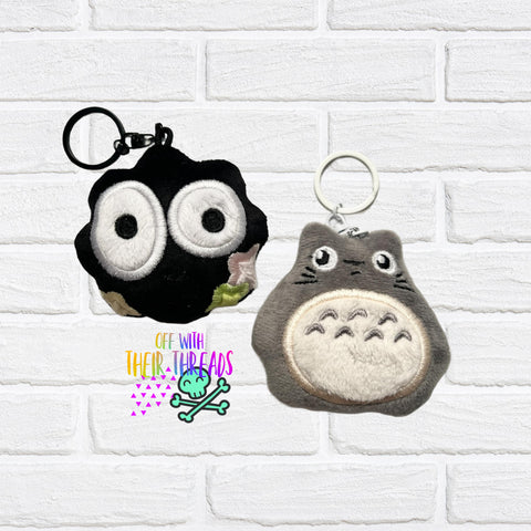 DIGITAL DOWNLOAD Applique Forest Spirit and Dust Bunny Squishy Keychain Set 2 DESIGNS INCLUDED