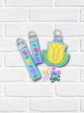 DIGITAL DOWNLOAD Applique Tulip Key Fob Set 3 SIZES INCLUDED