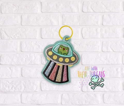 DIGITAL DOWNLOAD Applique UFO Frog Bag Tag Bookmark Ornament