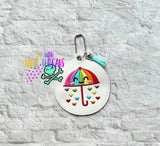 DIGITAL DOWNLOAD Rainbow Umbrella Bag Tag Bookmark Ornament