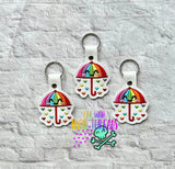 DIGITAL DOWNLOAD Rainbow Umbrella Snap Tab Keychain