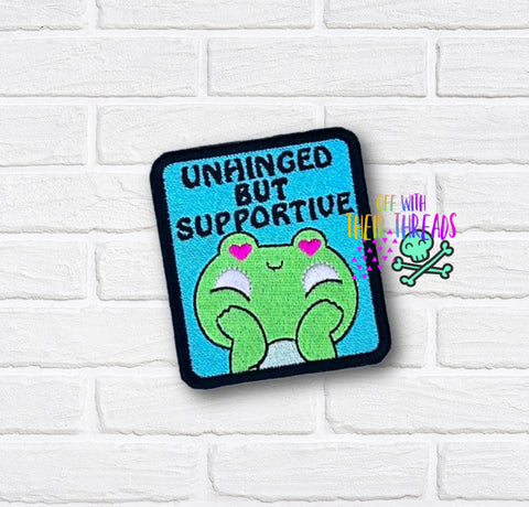 DIGITAL DOWNLOAD Unhinged But Supportive Patch 3 SIZES INCLUDED