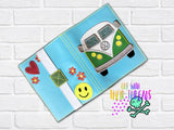 DIGITAL DOWNLOAD Applique Vintage Bus A6 Notebook Cover