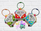 DIGITAL DOWNLOAD Applique Vintage Bus Van Bag Tag Bookmark Ornament