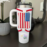 DIGITAL DOWNLOAD Applique Patriotic 4th of July Tumbler Bag