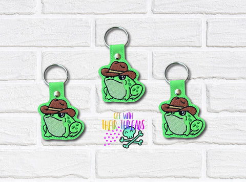 DIGITAL DOWNLOAD Cowboy Frog Snap Tab Keychain