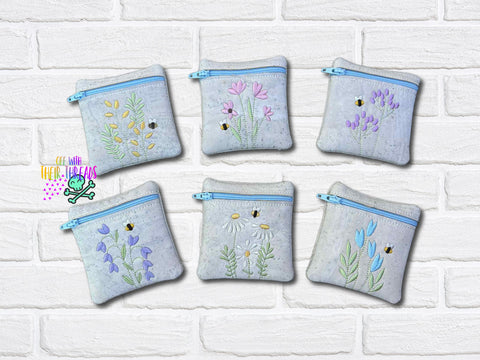 DIGITAL DOWNLOAD Wildflower Zipper Bag Bundle 3 SIZES INCLUDED
