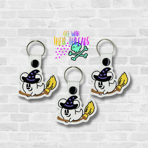 DIGITAL DOWNLOAD Witch Mouse Snap Tab Keychain