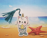 DIGITAL DOWNLOAD 4x4 Merkitty Mermaid Kitty Bookmark