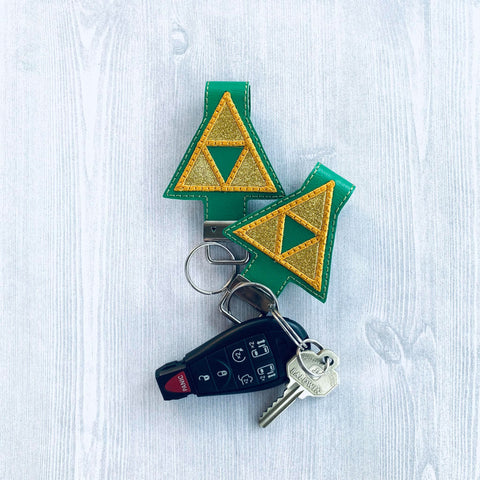 5x7 6x10 DIGITAL DOWNLOAD Triforce Applique Key Fob Set