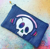 DIGITAL DOWNLOAD Skull With Headphones Applique Set