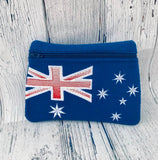 DIGITAL DOWNLOAD Australian Flag Clutch Applique Zipper Bag Lined and Unlined Versions