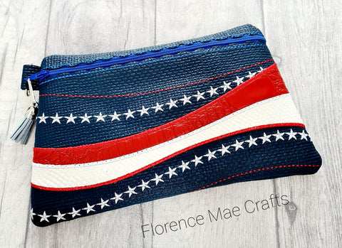DIGITAL DOWNLOAD Patriotic Clutch Applique Lined and Unlined Options GENERAL ASSEMBLY TUTORIAL