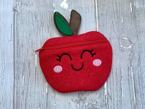 DIGITAL DOWNLOAD Apple Cutie Zippered Bag Lined and Unlined