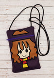 DIGITAL DOWNLOAD Applique Wizard Girl Zippered Bag