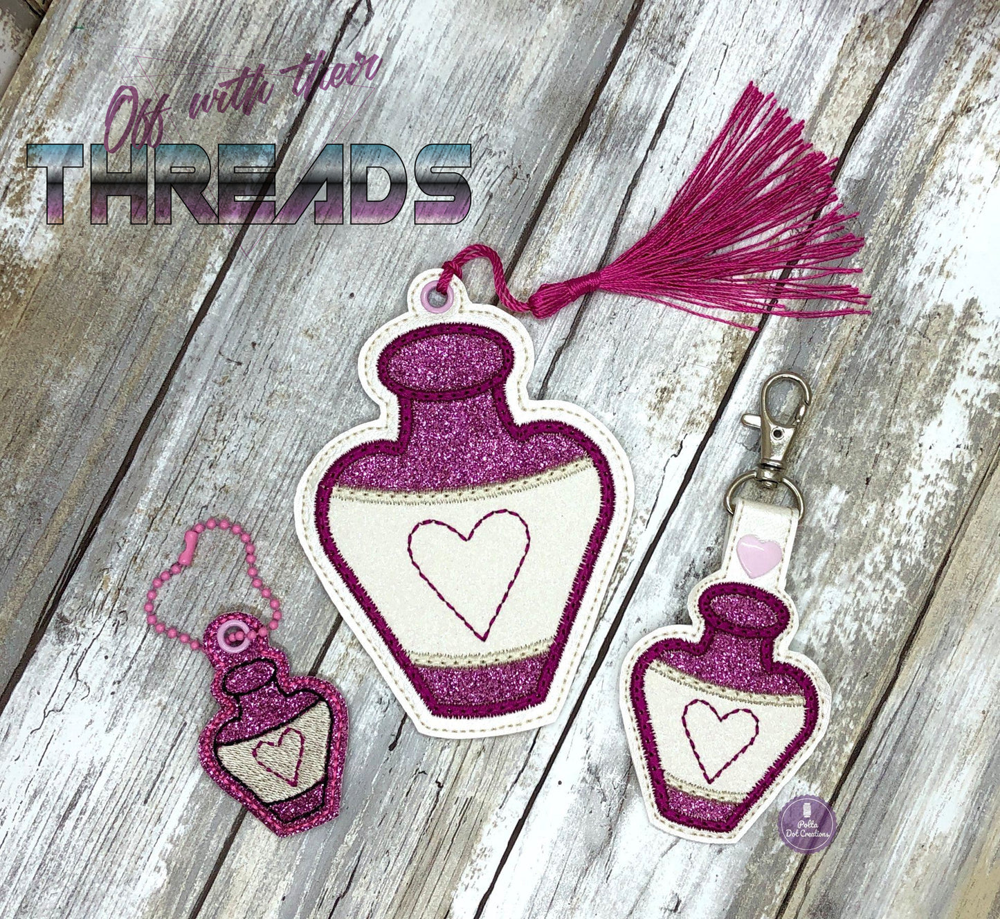 DIGITAL DOWNLOAD Love Potion Set Snap Tab Bookmark Eyelet Charm Applique