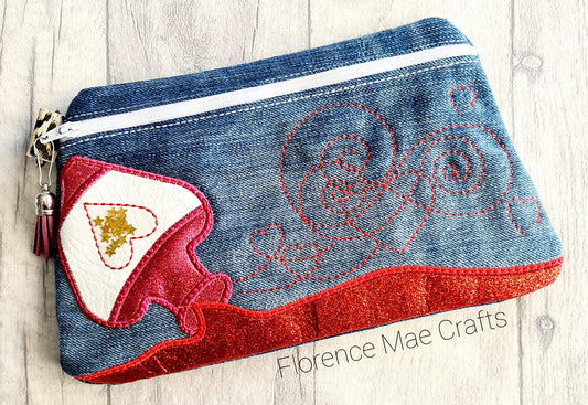 DIGITAL DOWNLOAD Applique Love Potion Clutch Zippered Bag