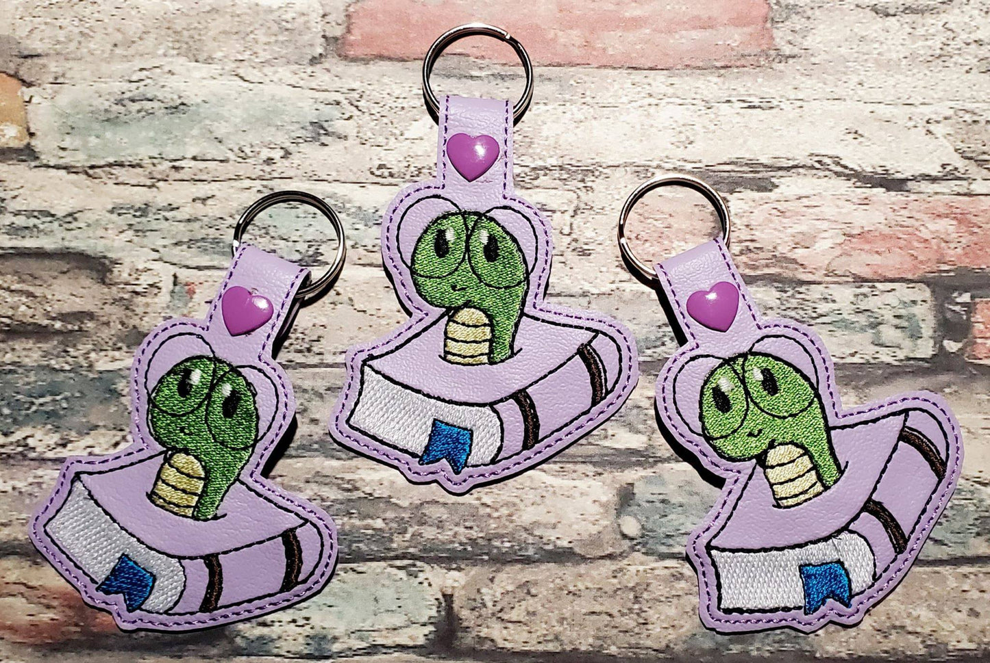 DIGITAL DOWNLOAD Book Worm Set Snap Tab Bookmark Eyelet Charm