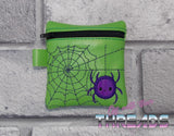 DIGITAL DOWNLOAD 4x4 Spider Applique Zipper Bag Lined and Unlined Options Included