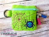 DIGITAL DOWNLOAD 4x4 Spider Applique Zipper Bag Lined and Unlined Options Included