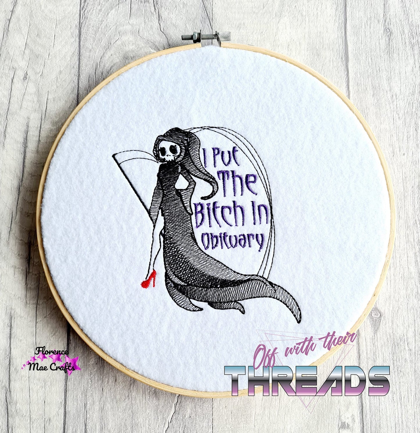 DIGITAL DOWNLOAD I Put The Bitch In Obituary Design 3 SIZES INCLUDED