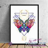 DIGITAL DOWNLOAD Death Moth Sketch Embroidery Design 4 SIZES INCLUDED