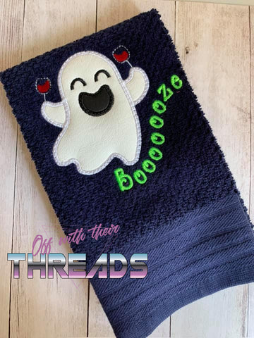 DIGITAL DOWNLOAD Booze Ghost Applique 5 SIZES INCLUDED