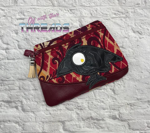 DIGITAL DOWNLOAD Raven Clutch Lined and Unlined Applique