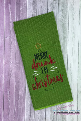 DIGITAL DOWNLOAD ITH Merry Drunk I'm Christmas Design Set 3 SIZES INCLUDED