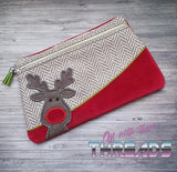 DIGITAL DOWNLOAD Rudolph Clutch Applique Zipper Bag Lined and Unlined