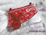 DIGITAL DOWNLOAD Rudolph Clutch Applique Zipper Bag Lined and Unlined
