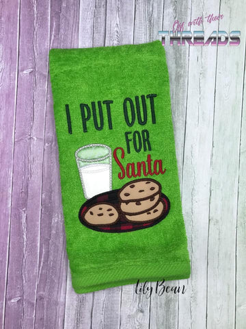 DIGITAL DOWNLOAD I Put Out For Santa Applique 3 SIZES INCLUDED