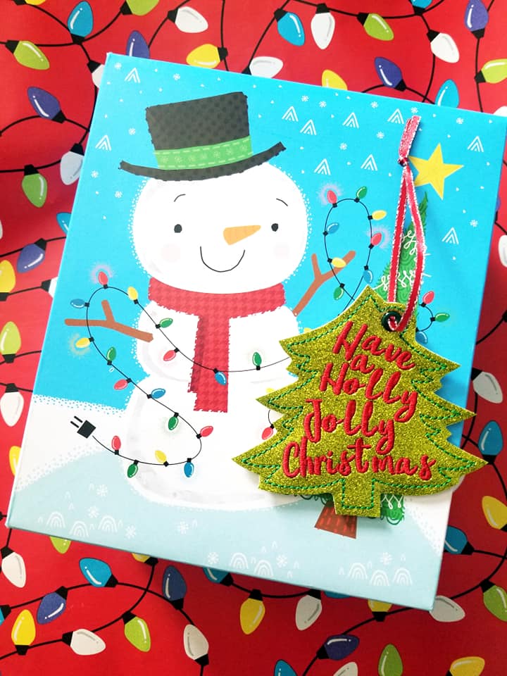 DIGITAL DOWNLOAD Holly Jolly Christmas Tree Ornament Gift Tag