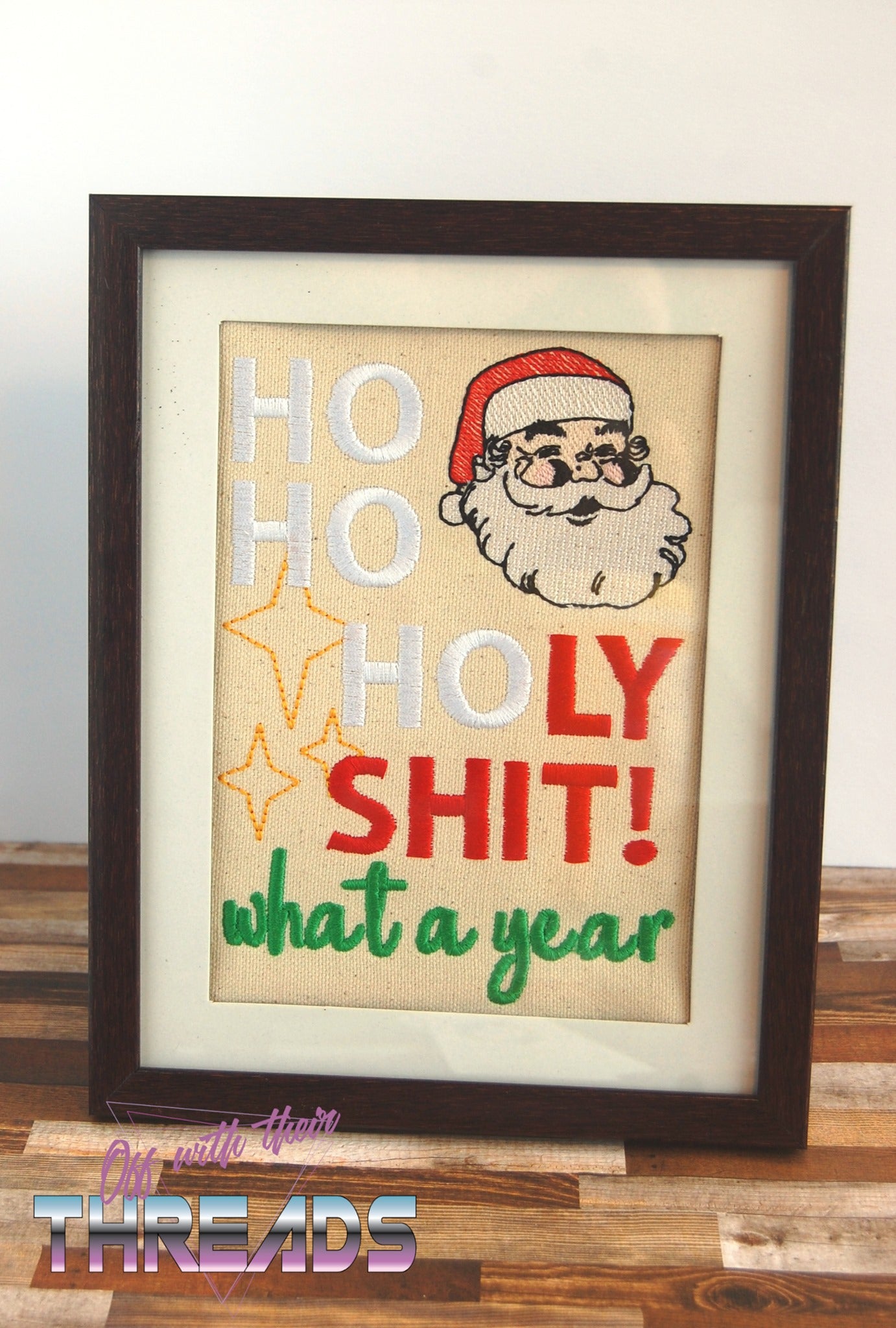 DIGITAL DOWNLOAD 4x4 Ho Ho Ho What A Year Santa Sketch Design 2 SIZES INCLUDED