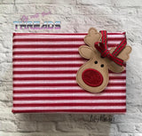 DIGITAL DOWNLOAD Rudolph Reindeer Ornament Gift Tag Applique