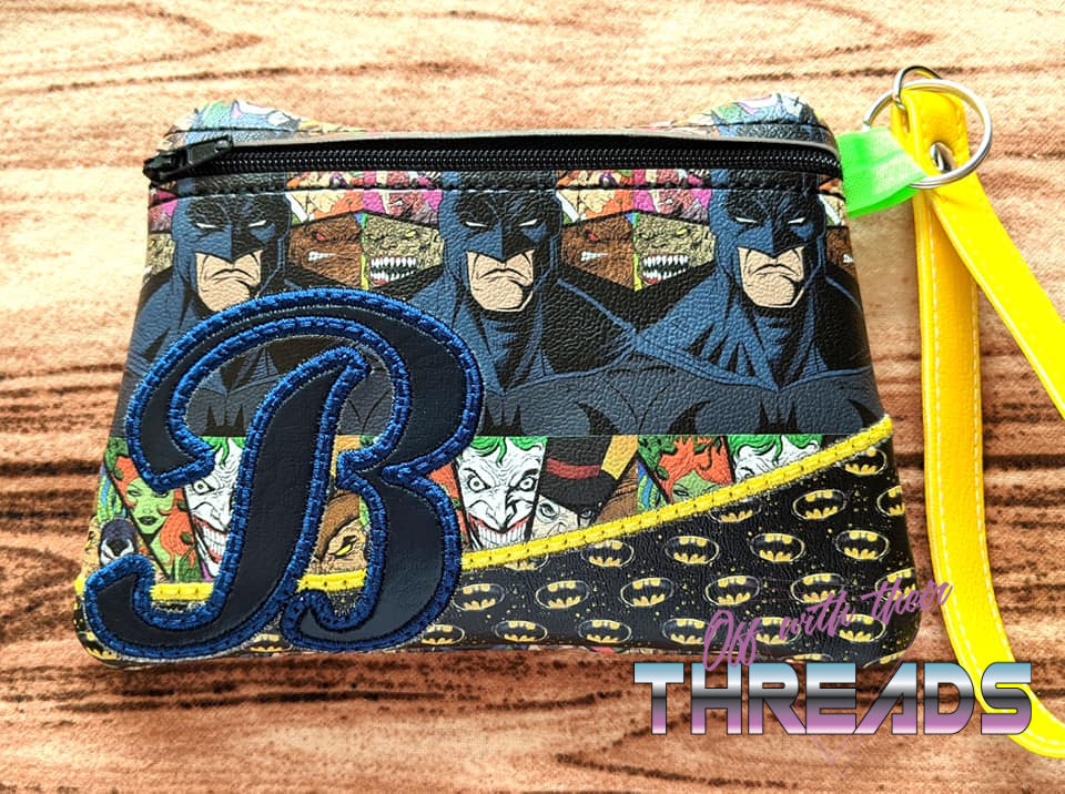 DIGITAL DOWNLOAD Letter B Clutch Applique Zipper Bag Lined and Unlined Alphabet