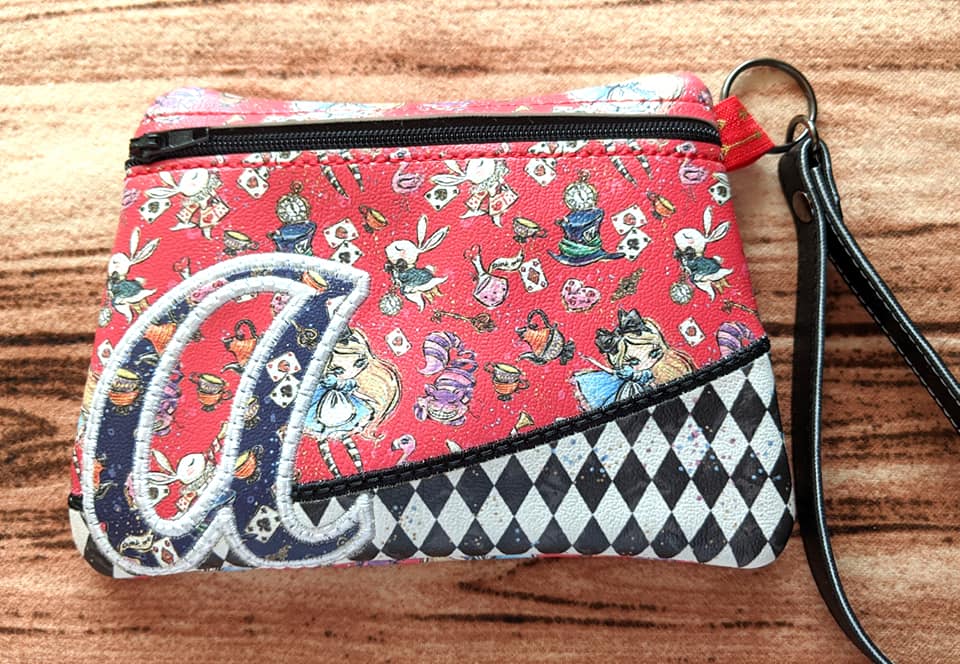 DIGITAL DOWNLOAD Letter A Clutch Applique Zipper Bag Lined and Unlined Alphabet