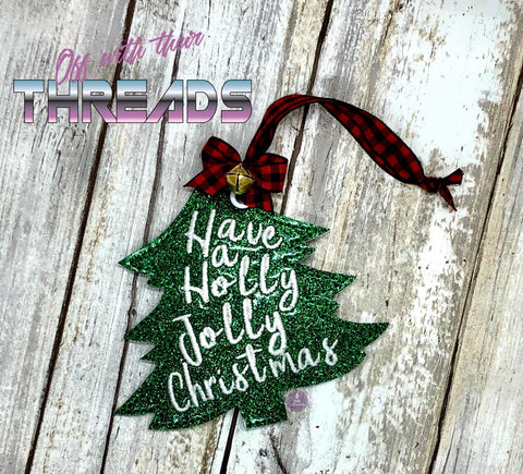 DIGITAL DOWNLOAD Holly Jolly Christmas Tree Ornament Gift Tag
