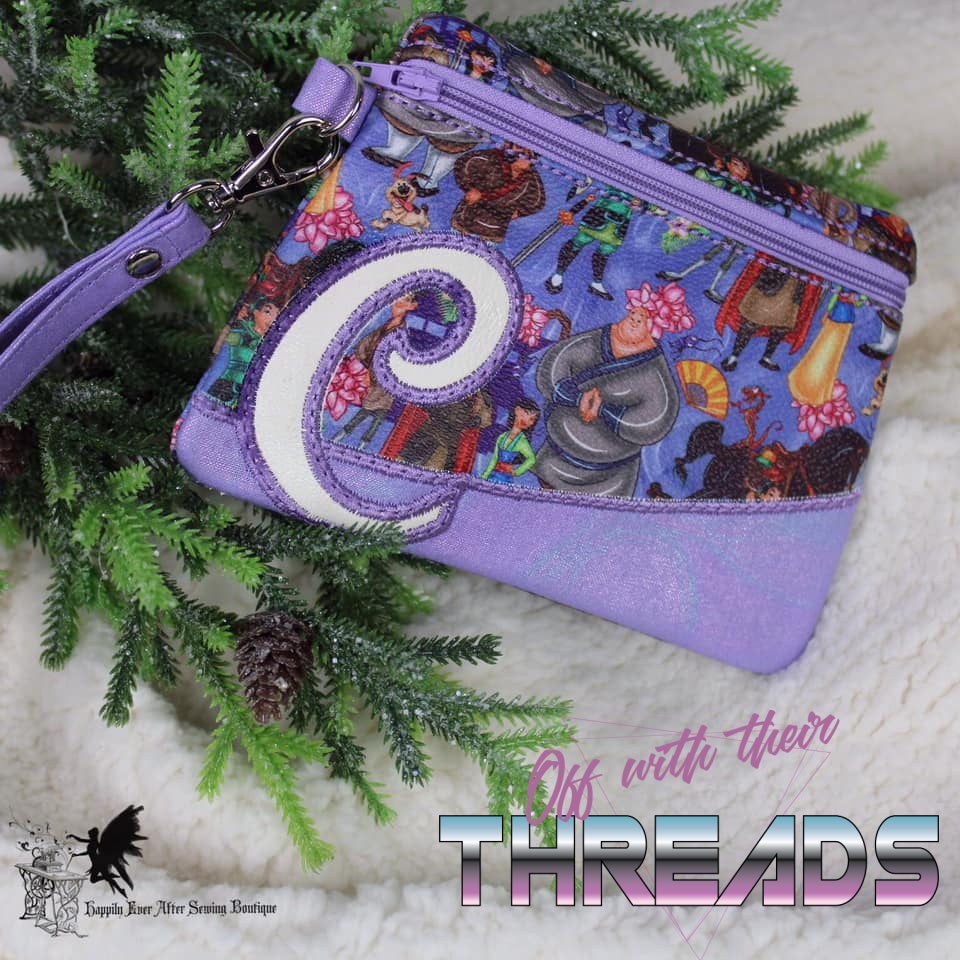 DIGITAL DOWNLOAD Letter C Clutch Applique Zipper Bag Lined and Unlined Alphabet