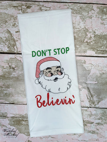 DIGITAL DOWNLOAD Don't Stop Believin' Sketchy Santa 3 SIZES INCLUDED