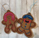 DIGITAL DOWNLOAD Naughty Gingerbread Couple Ornament Set Eat Me Applique