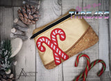 DIGITAL DOWNLOAD Candy Cane Clutch Applique Zipper Bag Lined and Unlined
