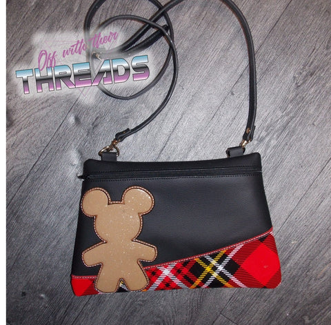 DIGITAL DOWNLOAD Gingerbread Mouse Clutch Applique Zipper Bag Lined and Unlined