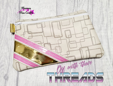DIGITAL DOWNLOAD Shelly Clutch Applique Zipper Bag Lined and Unlined