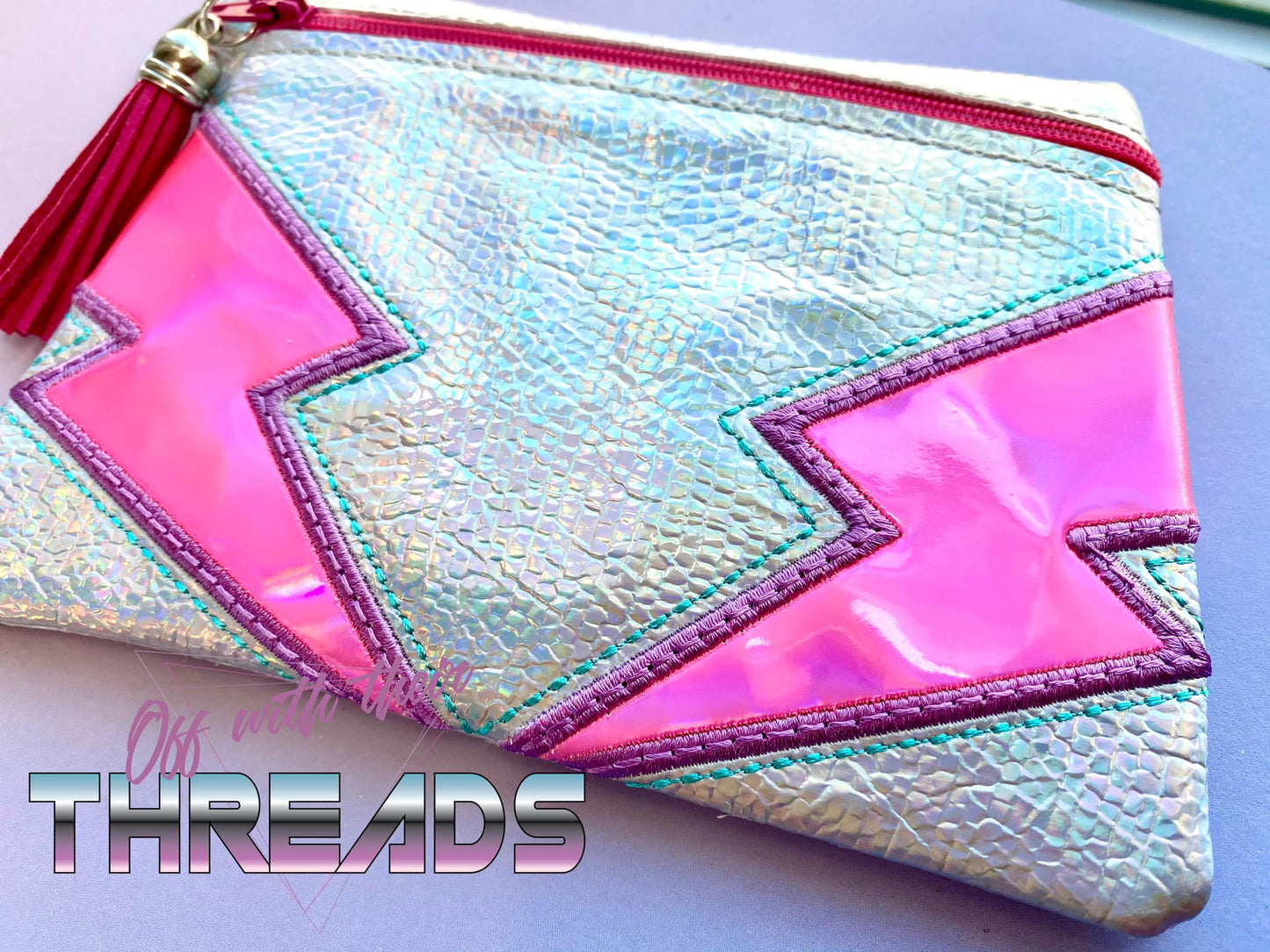DIGITAL DOWNLOAD Bea Clutch Applique Zipper Bag Lined and Unlined